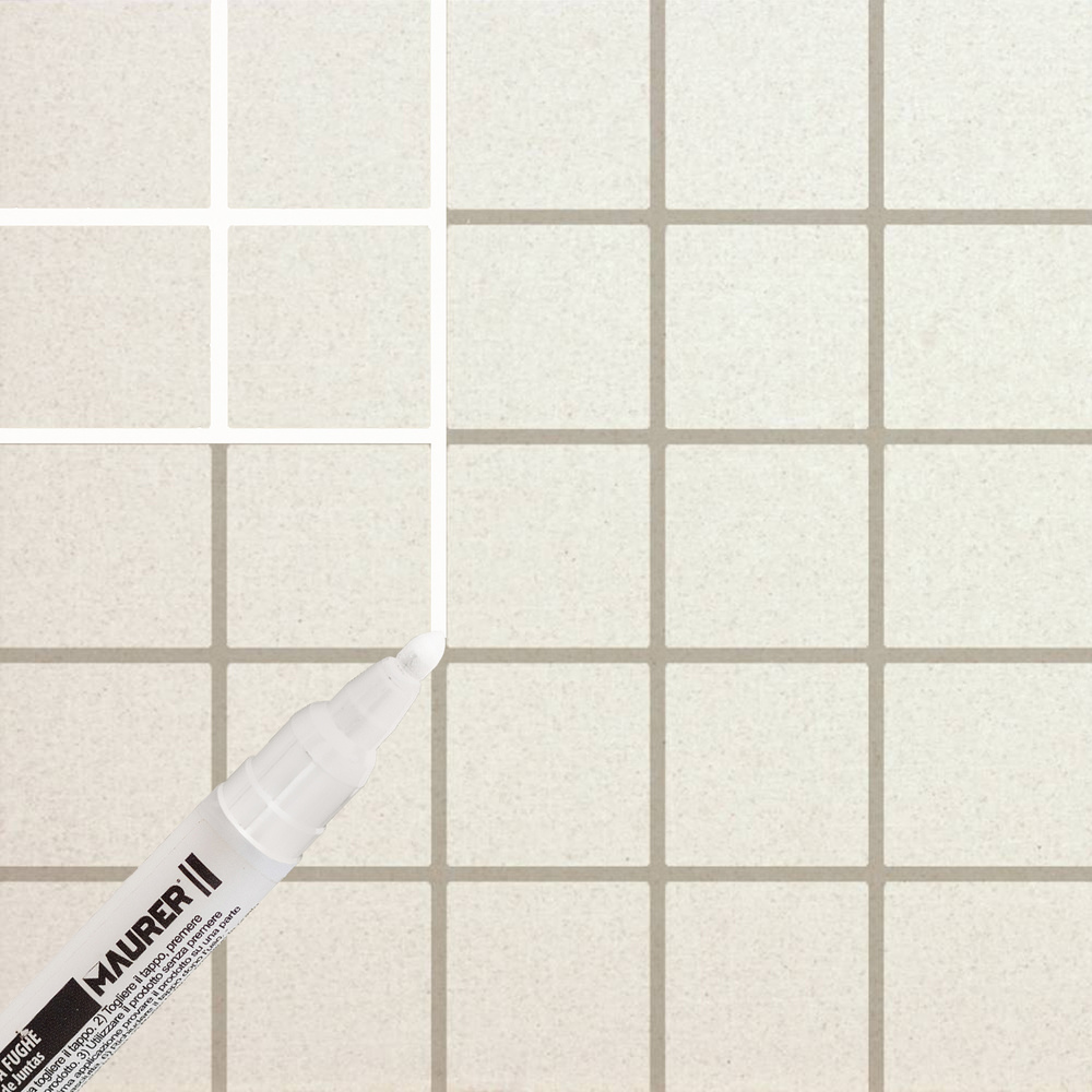 Rotulador restaurador de borada para juntas azulejos blancas
