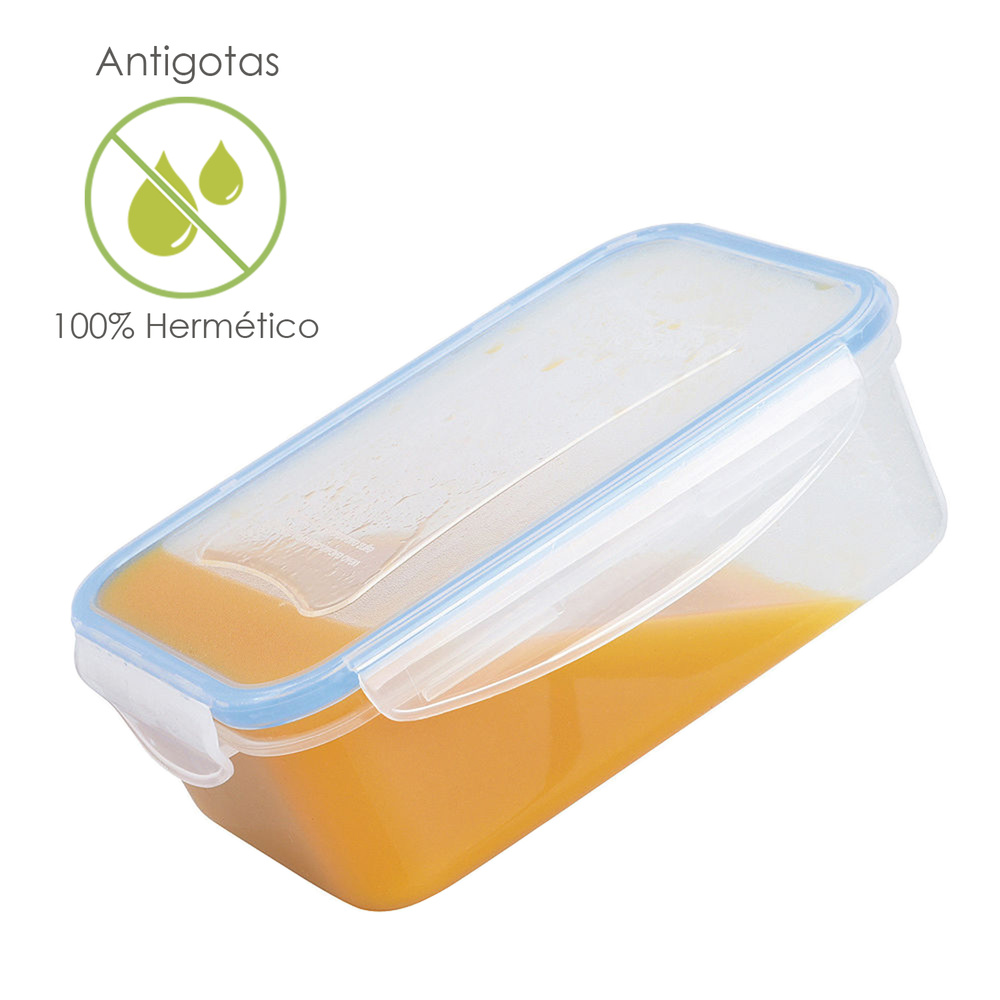 ▷🥇 distribuidor recipiente hermetico plastico rectangular 1000 ml  19x125x65 (alt) cm