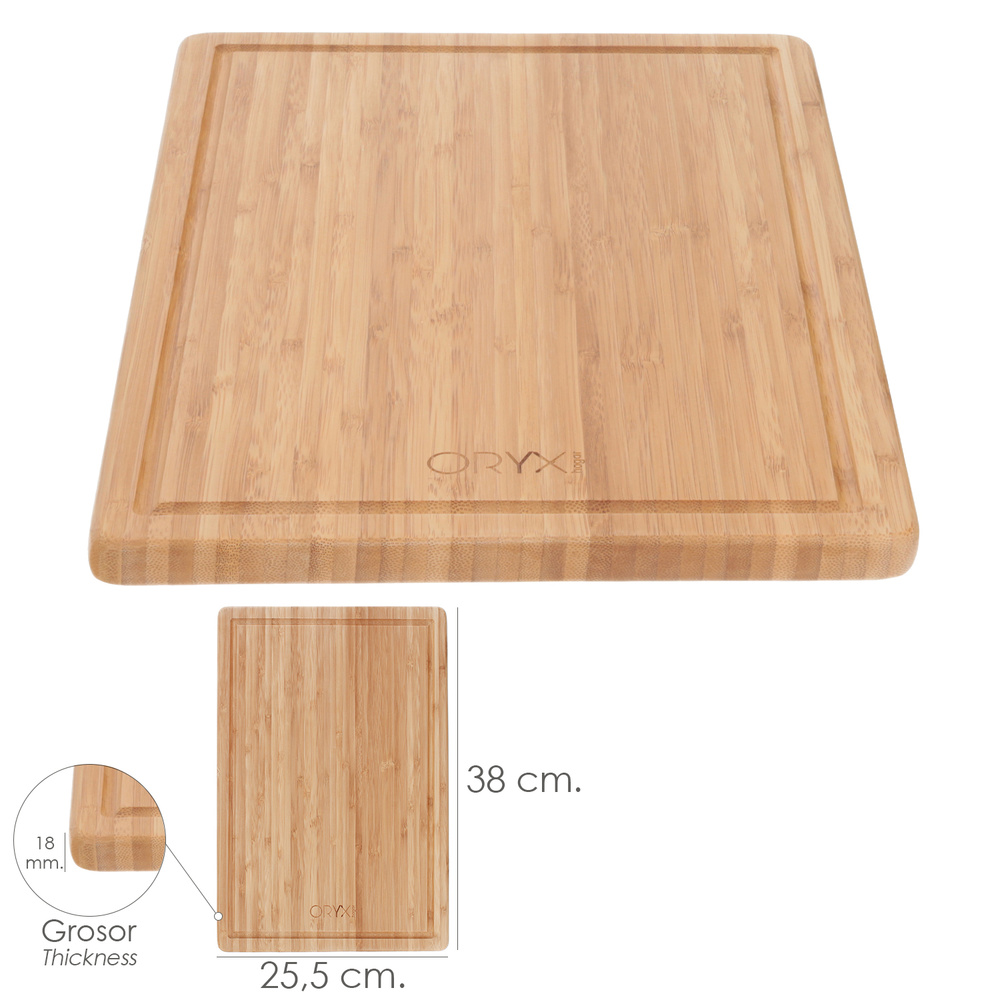▷🥇 distribuidor tabla cortar cocina de madera de bambu con ranura 38x25,5  cm