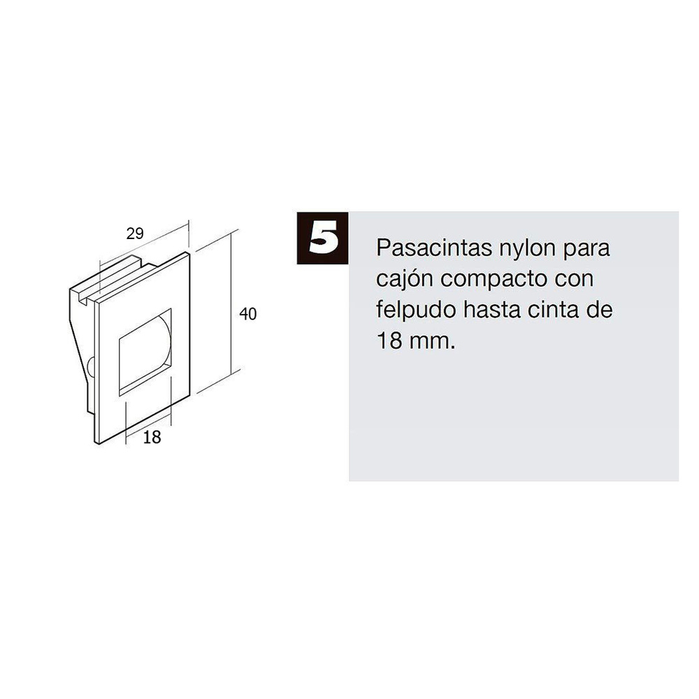 Poleita pasacintas de compacto para cinta de 14/18 mm. con rodillo nylon —  Metalúrgica Arandes
