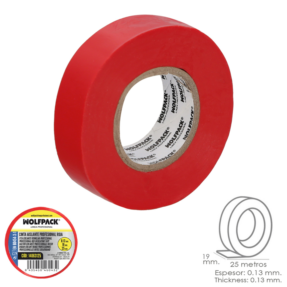 ▷🥇 distribuidor cinta aislante profesional blanca espesor 013 mm ancho 19  mm rollo 25 metros