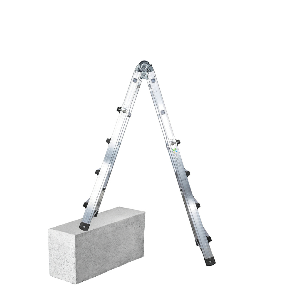 ▷🥇 distribuidor escalera telescópica aluminio 6+6 peldaños perfil 67 mm